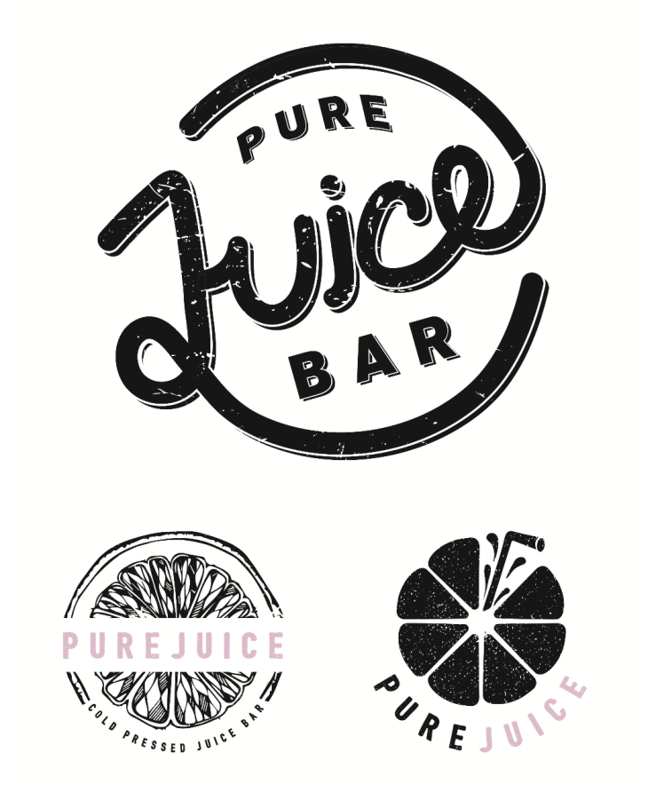 Pure Juice Bar logo options